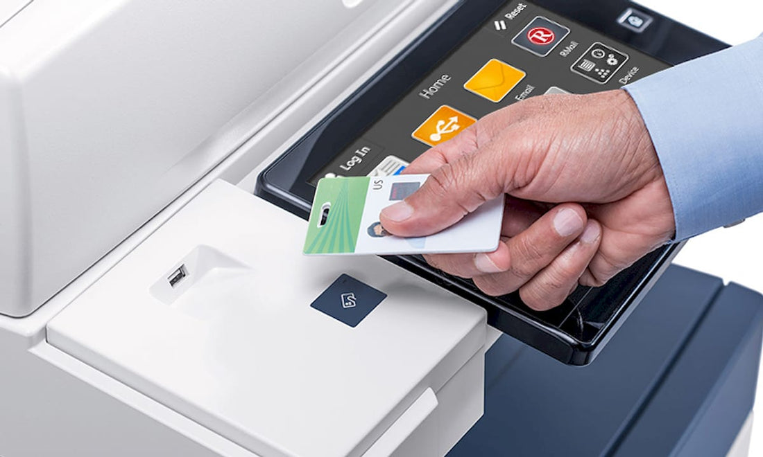 Technician securing printer network ports