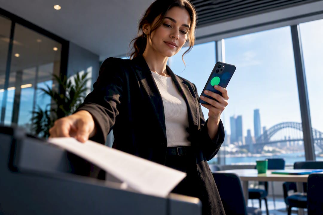 Mobile print workflow in a Sydney office