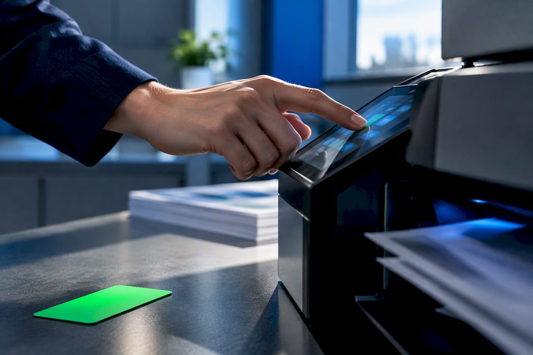 Hand controlling a secure office print release