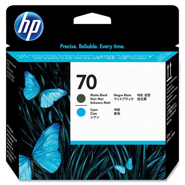 HP 70 Matte Black/Cyan Printhead (C9404A)