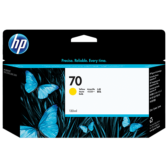 HP 70 130-ml Yellow Ink Cartridge (C9454A)