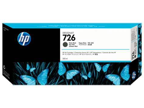 HP 726B 300-ml Matte Black Ink Cartride (3WX12A)
