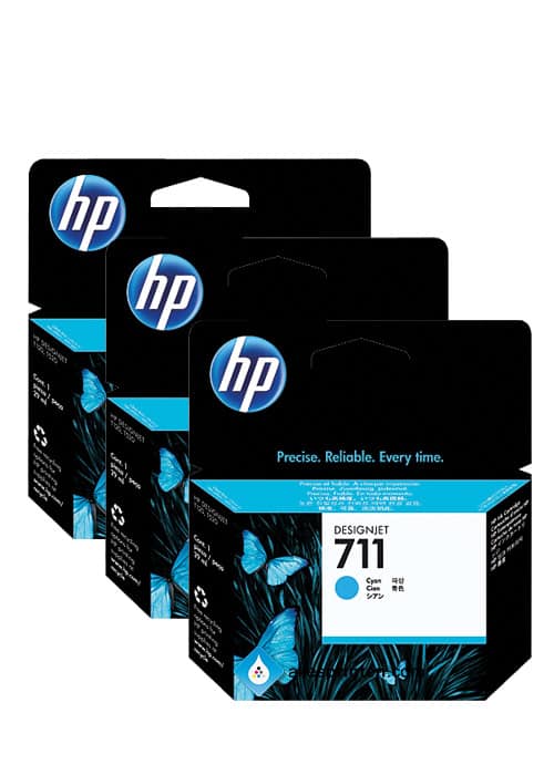 HP 711 29-ml 3 pack Cyan Ink Cartridge (CZ134A)