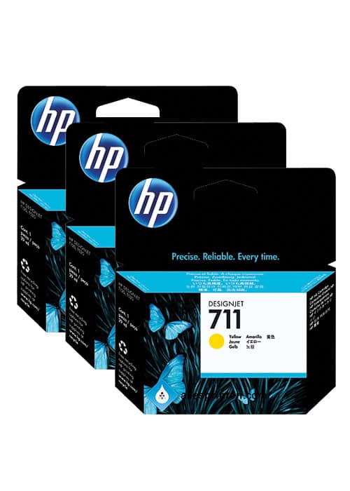 HP 711 29-ml 3 pack Yellow Ink Cartridge (CZ136A)