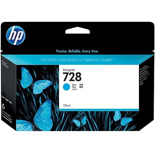 HP 728 130-ml Cyan Ink Cartridge (F9J67A)
