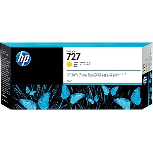 HP 727 300-ml Yellow Ink Cartridge (F9J78A)