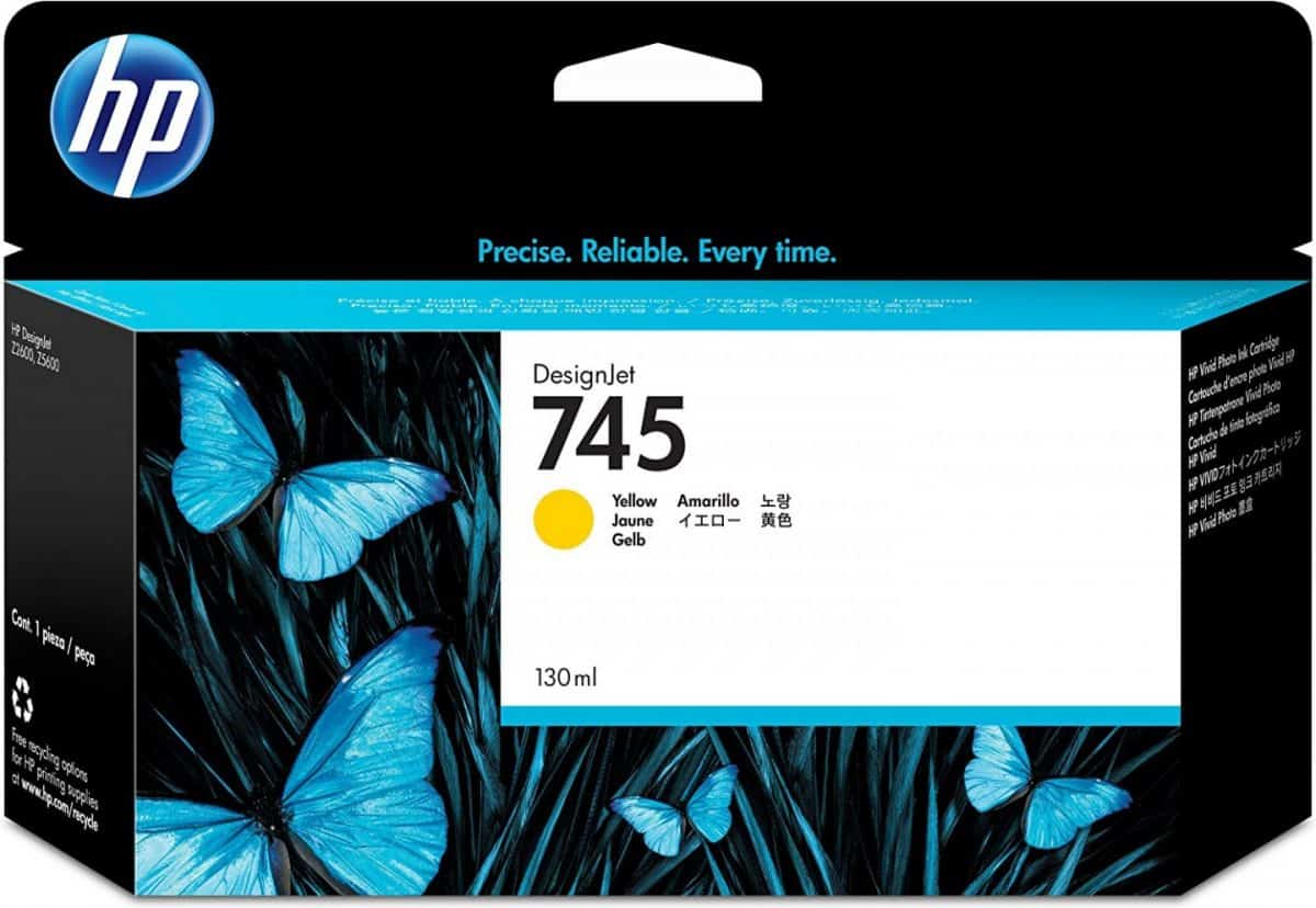 HP 745 130-ml Yellow Ink Cartridge (F9J96A)