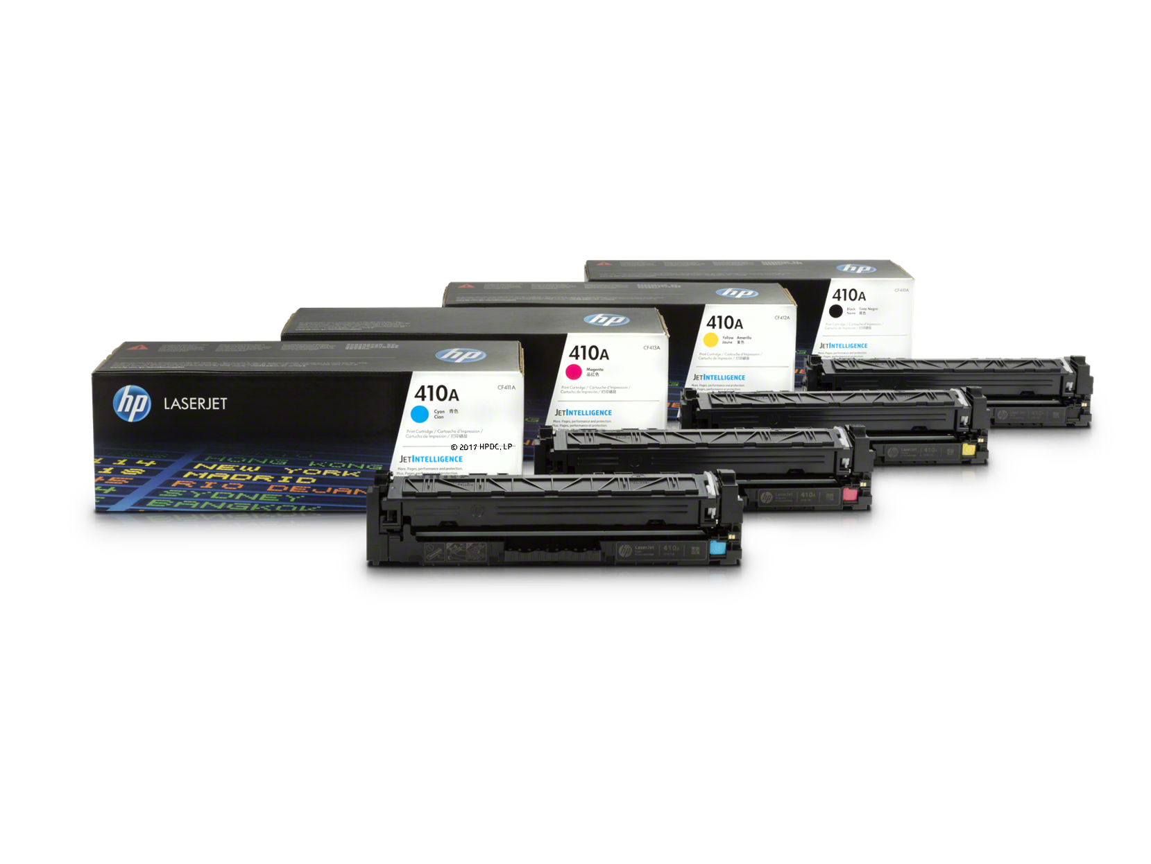 HP 400 color series toner cartridge packaging, png - APJ
