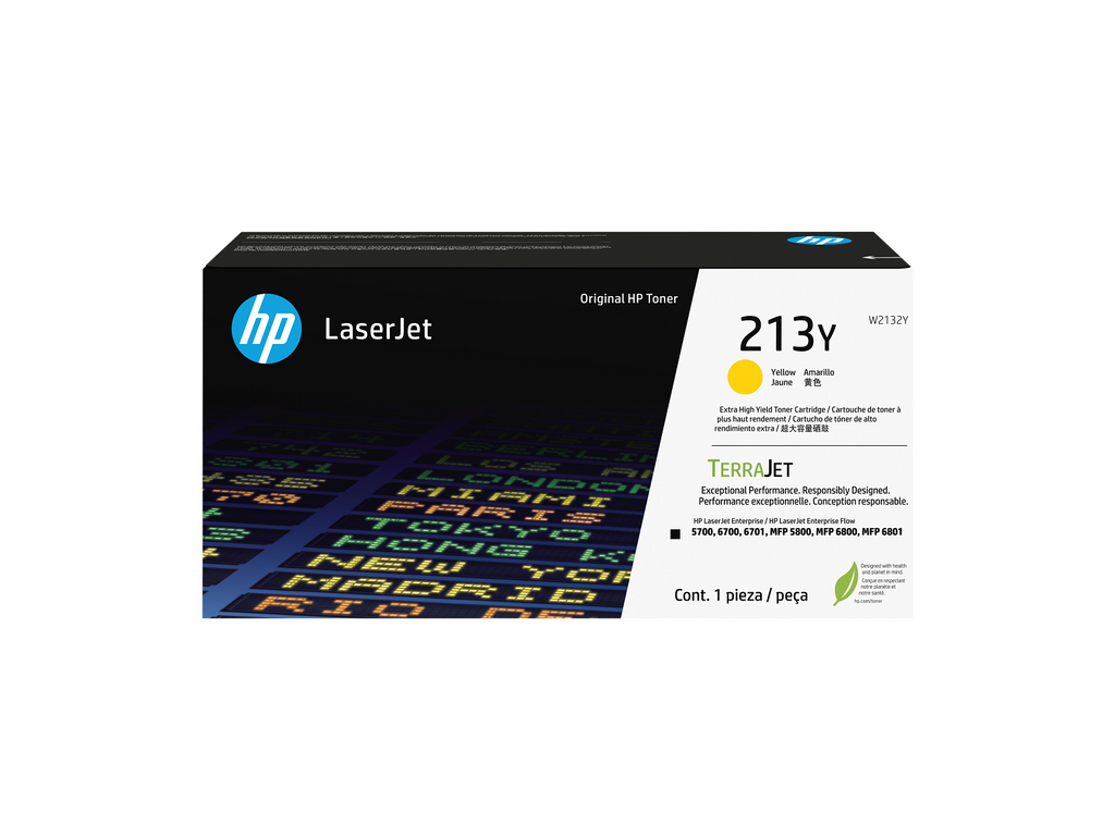 HP 213Y Yellow Extra High Yield Toner Cartridge W2132Y W2132-00016a USRow
