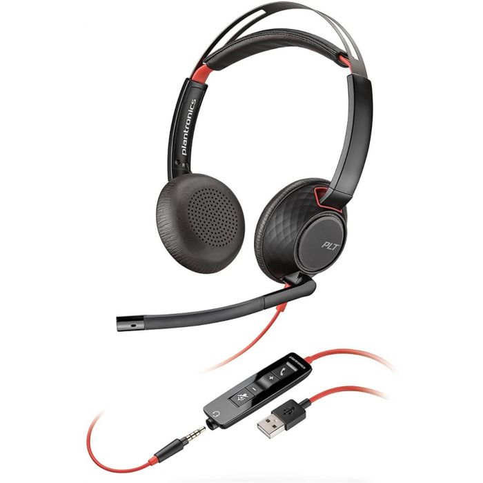PLANTRONICS BLACKWIRE C5220 UC STEREO CORDED HEADSET, 3.5MM & USB-A (207576-201)