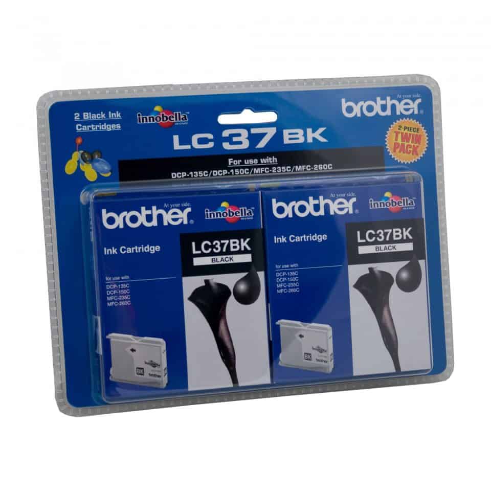 Brother LC37 Black Twin Pack