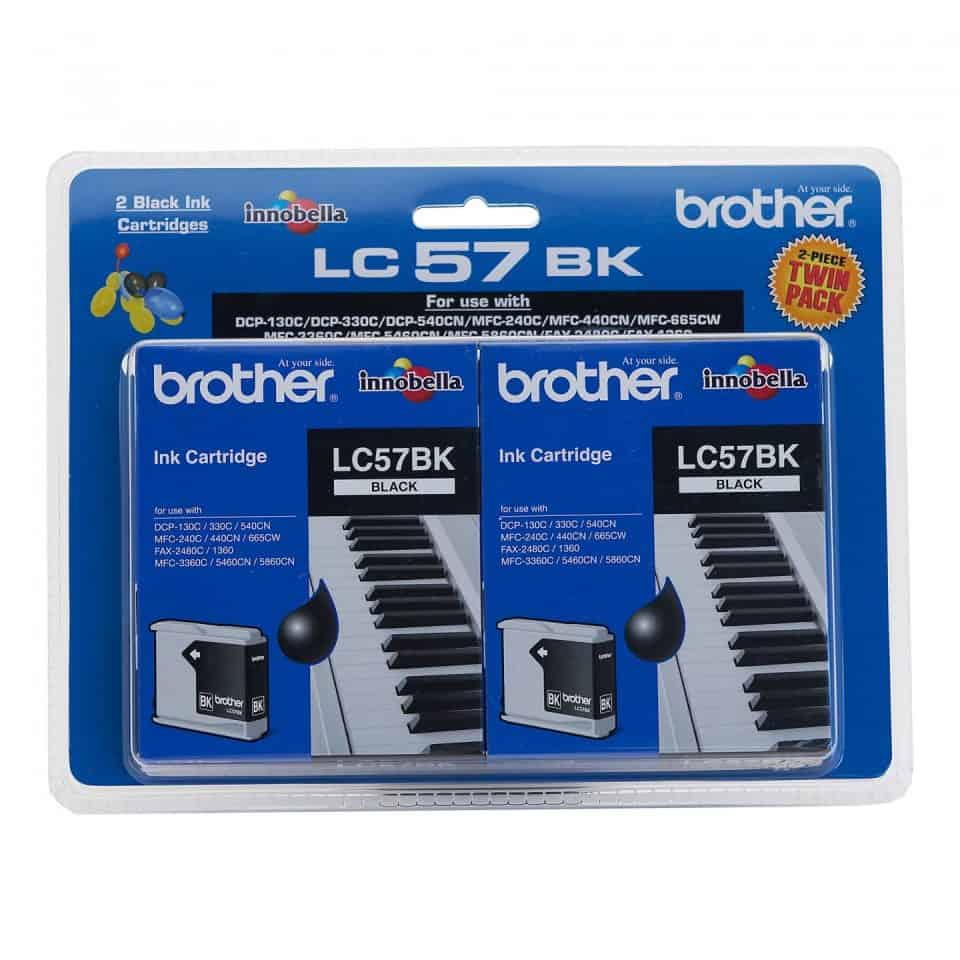 Brother LC57 Black Twin Pack