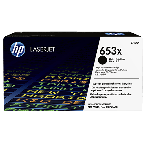 HP 653X Black Toner Cartridge - 21k page yield (CF320X)