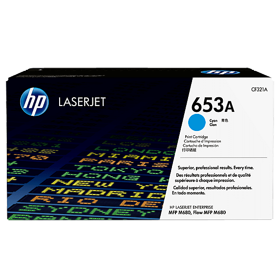 HP 653A Cyan Toner Cartridge - 16.5k page yield (CF321A)