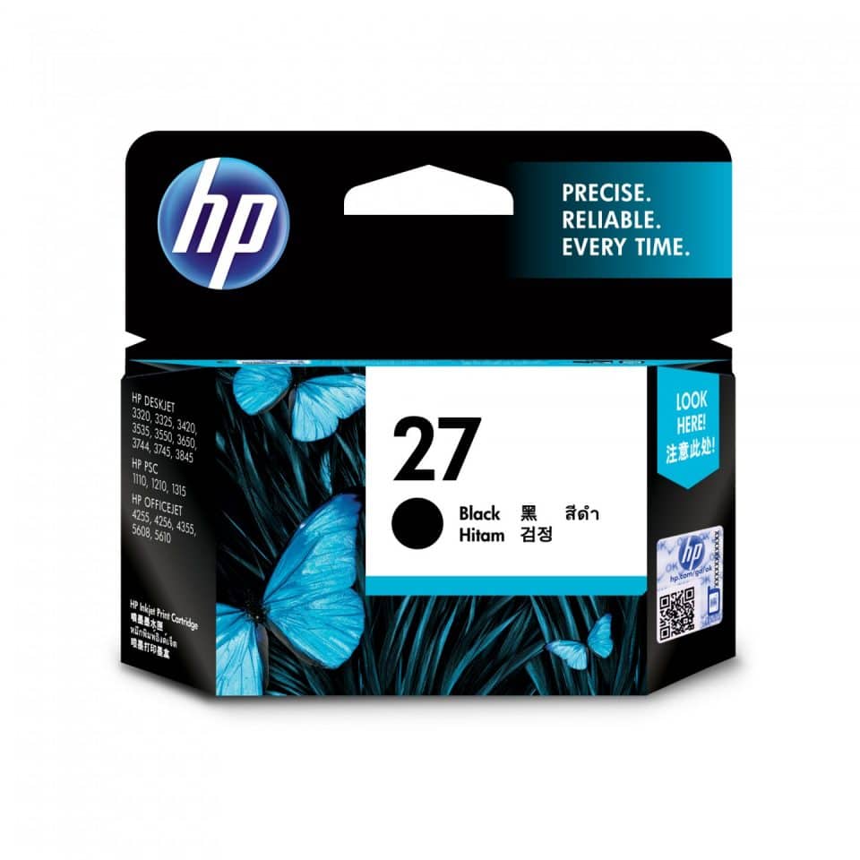 HP #27 Black Ink Cartridge C8727AA