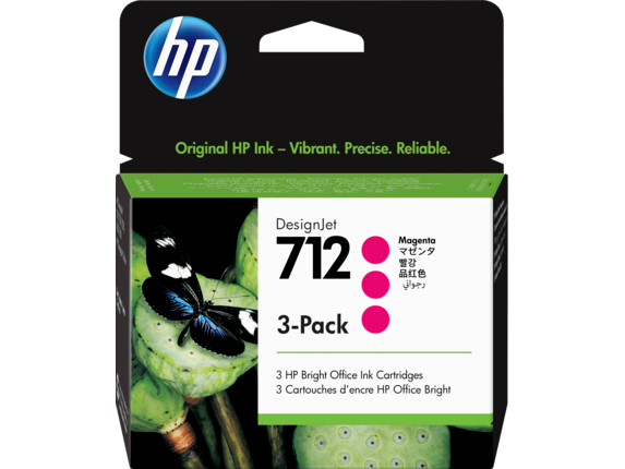 HP 712 29-ml 3 pack Magenta Ink Cartridge (3ED78A)