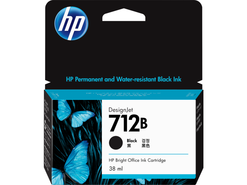 HP 712B 38-ml Black Ink Cartridge (3ED28A)