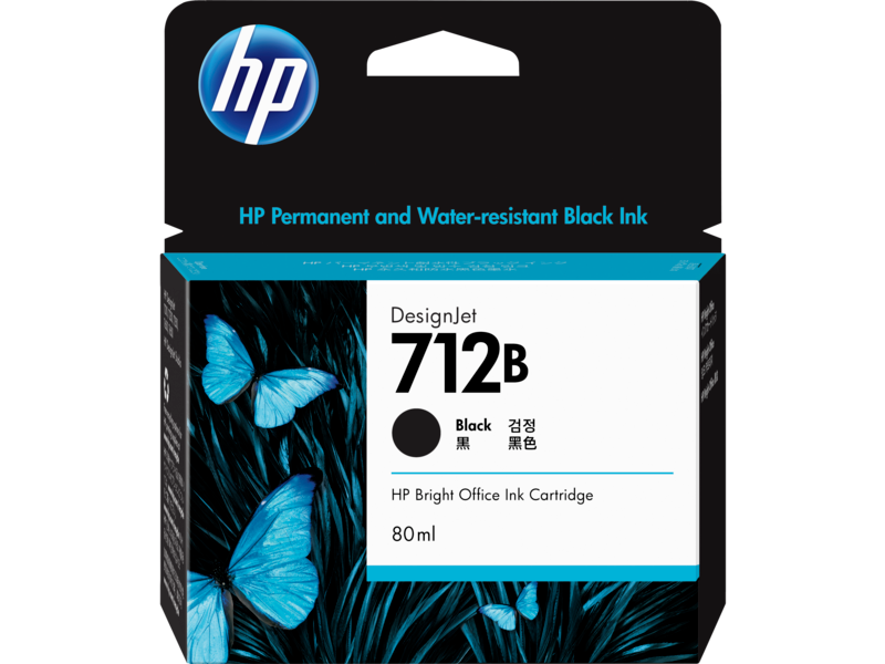 HP 712B 80-ml Black Ink Cartridge (3ED29A)