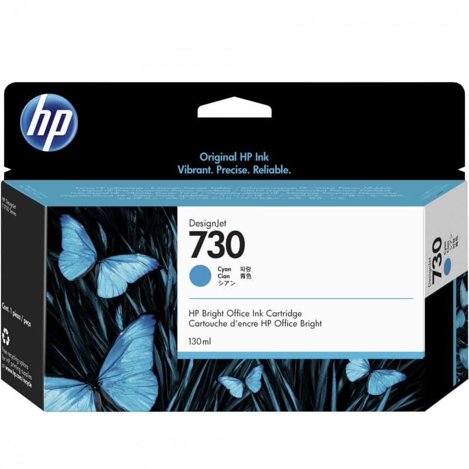 HP 730 130-ml Cyan Ink Cartridge (P2V62A)