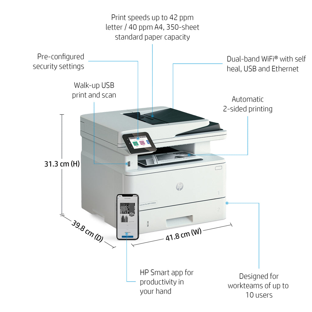 HP LaserJet Pro MFP 4101fdn Mono Printer (2Z618F)