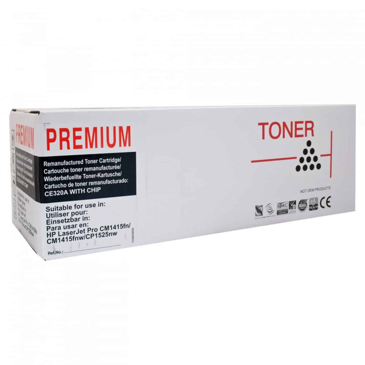 Reman CE320A #128A Black Cartridge