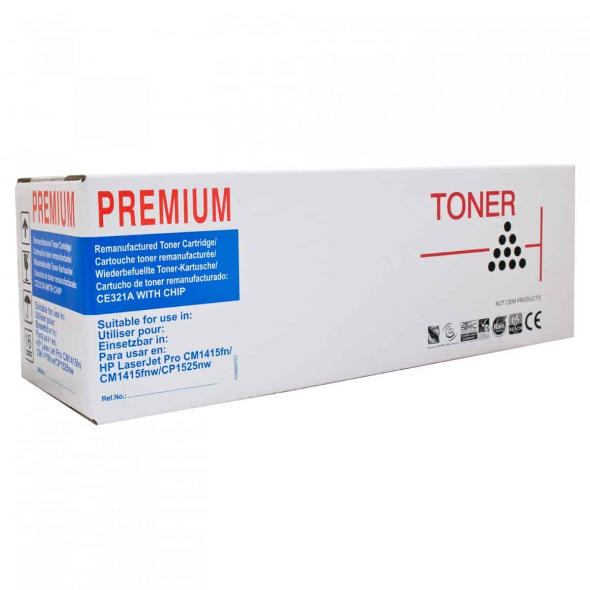 Reman CE321A #128A Cyan Cartridge