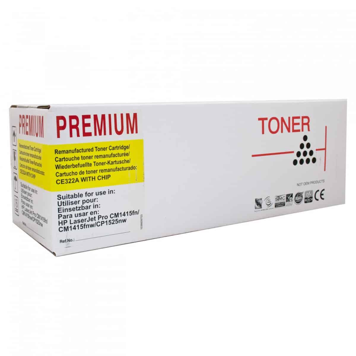 Reman CE322A #128A Yellow Cartridge