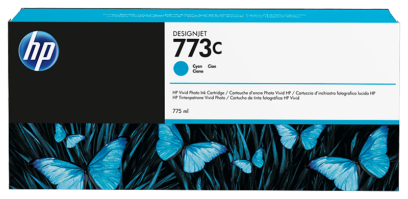 HP 773C 775-ml Cyan Designjet Ink Cartridge