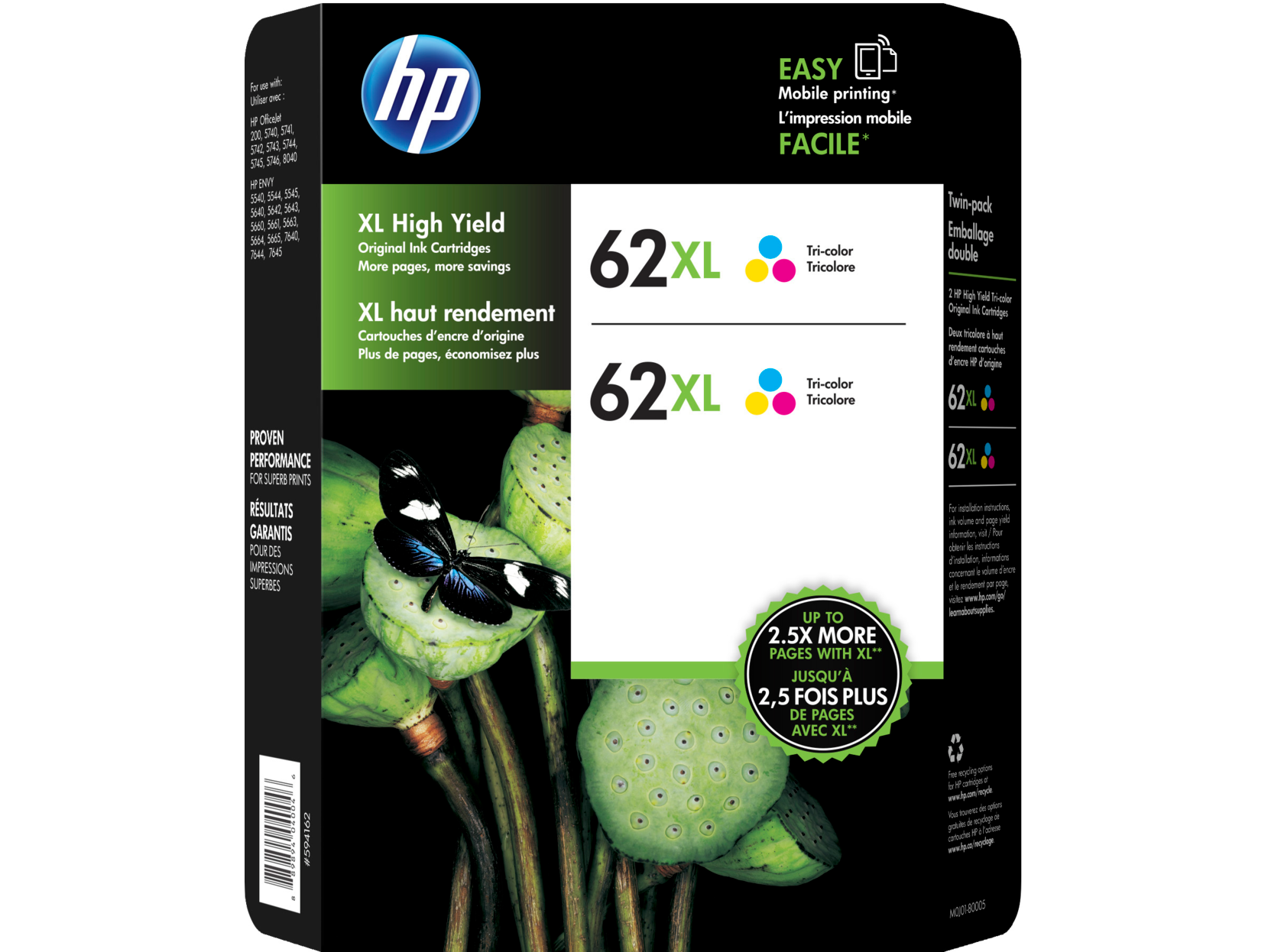 HP 62XL Color Ink Cartridge Club 2-Pack