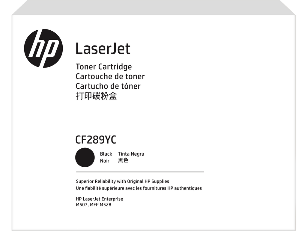 HP 89Y Black Toner Cartridge CF289YC CF289-00907a, WW