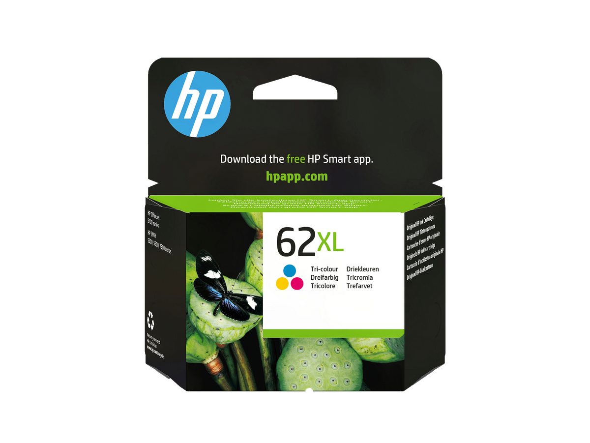 HP 62XL High Yield Tri-Color Original Ink Cartridge,C2P07-80047,C2P07AE