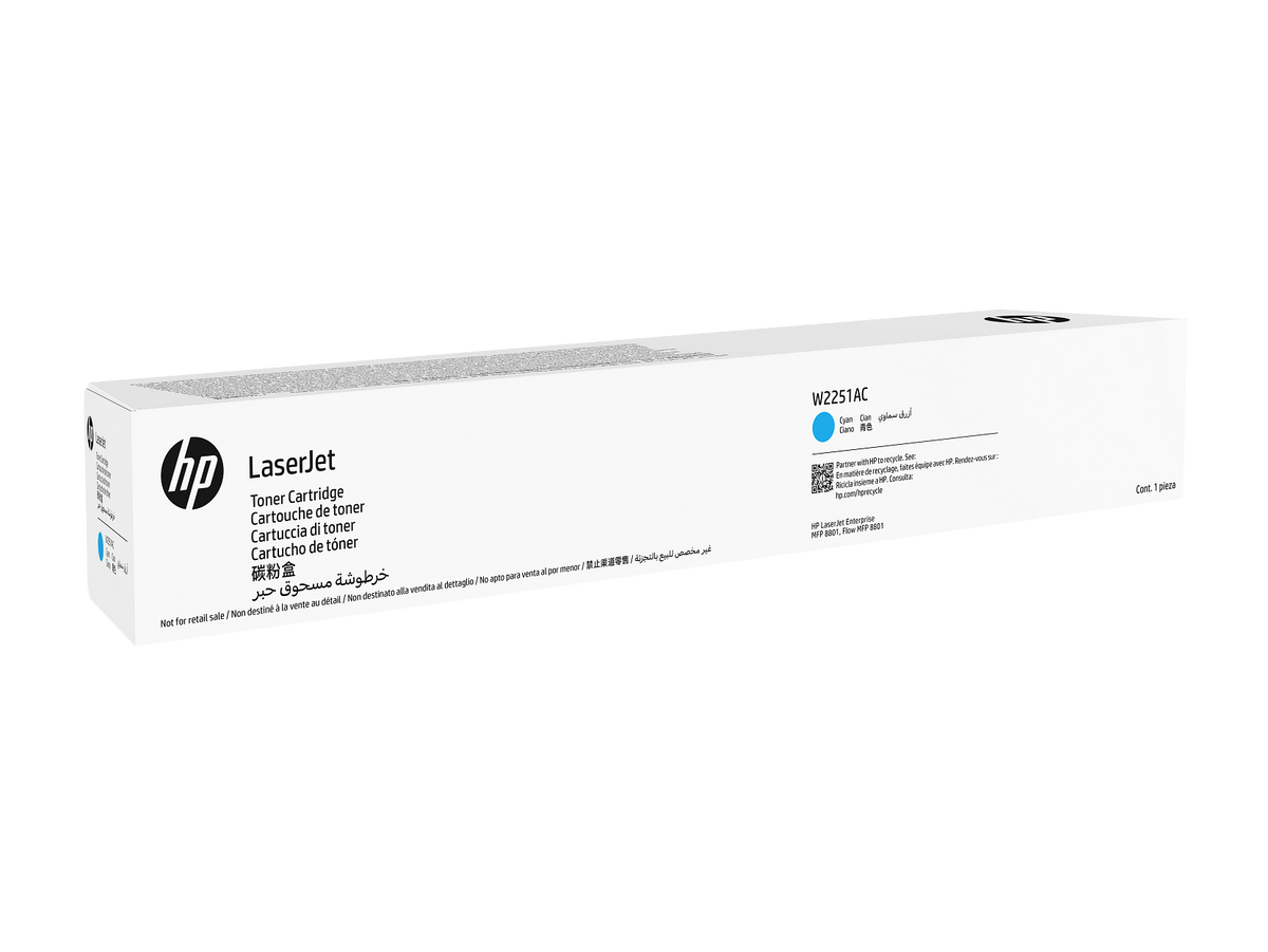 HP LaserJet W2251AC Cyan Toner Cartridge W2251-00010a WW