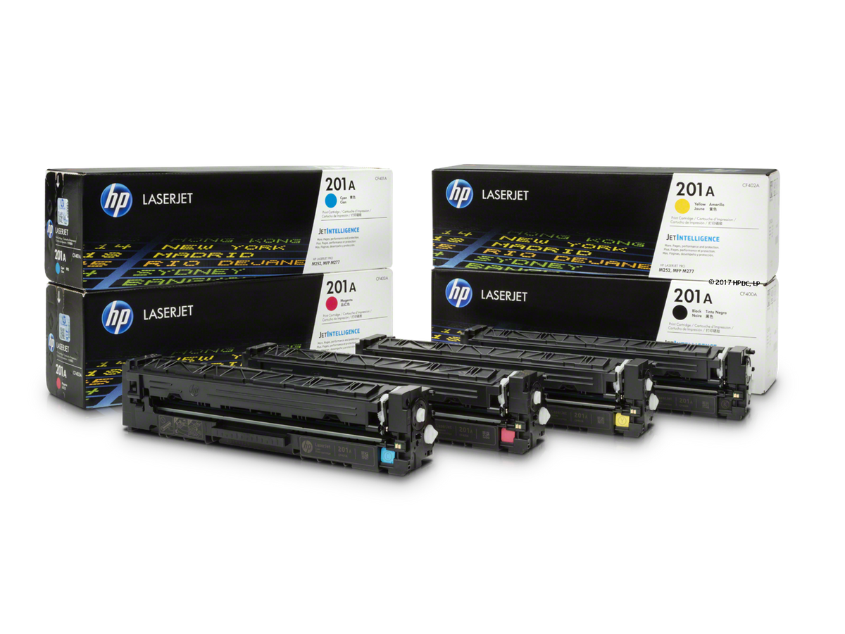 HP Color 200 Series toner cartridges packaging photo, png - APJ