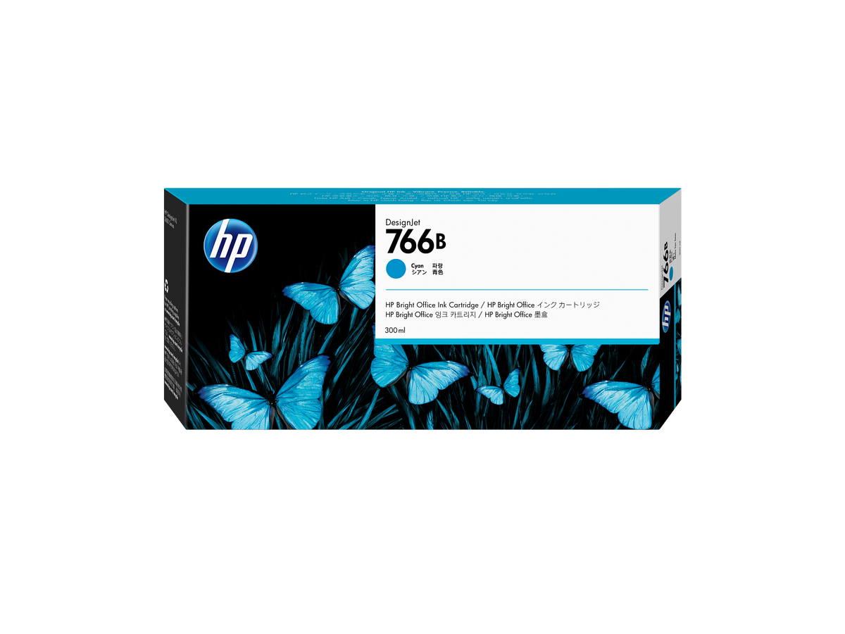 HP 766B 300-ml Cyan DesignJet Ink Cartridge