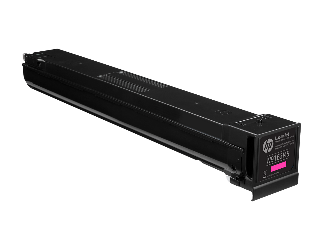 HP LaserJet Magenta Managed Toner Cartridge Laser Etched W9163MC LEFT WHITEBG