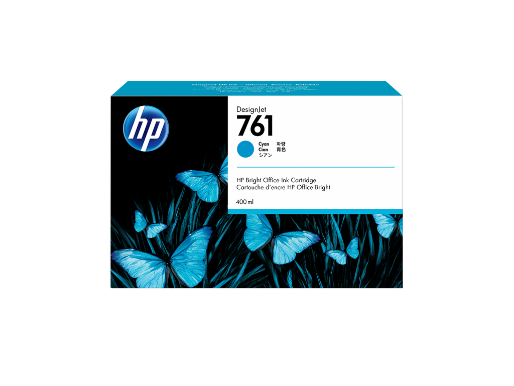 HP 761 400-ml Cyan DesignJet Ink Cartridge
