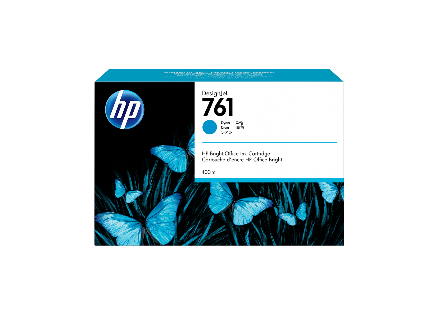 HP 761 400-ml Cyan DesignJet Ink Cartridge