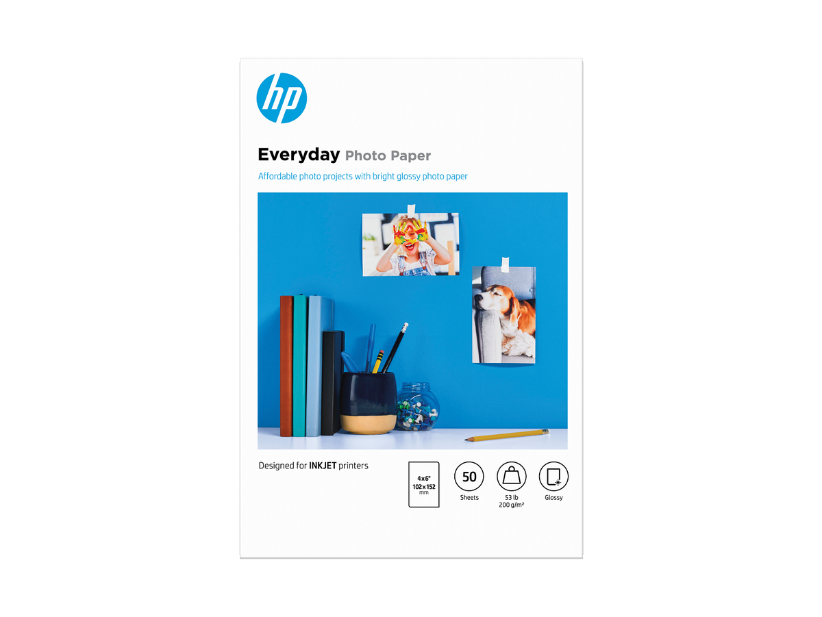 HP Everyday Photo Paper, Glossy, FSC, 4x6 size, 50 shts, CR758A CR758-00003