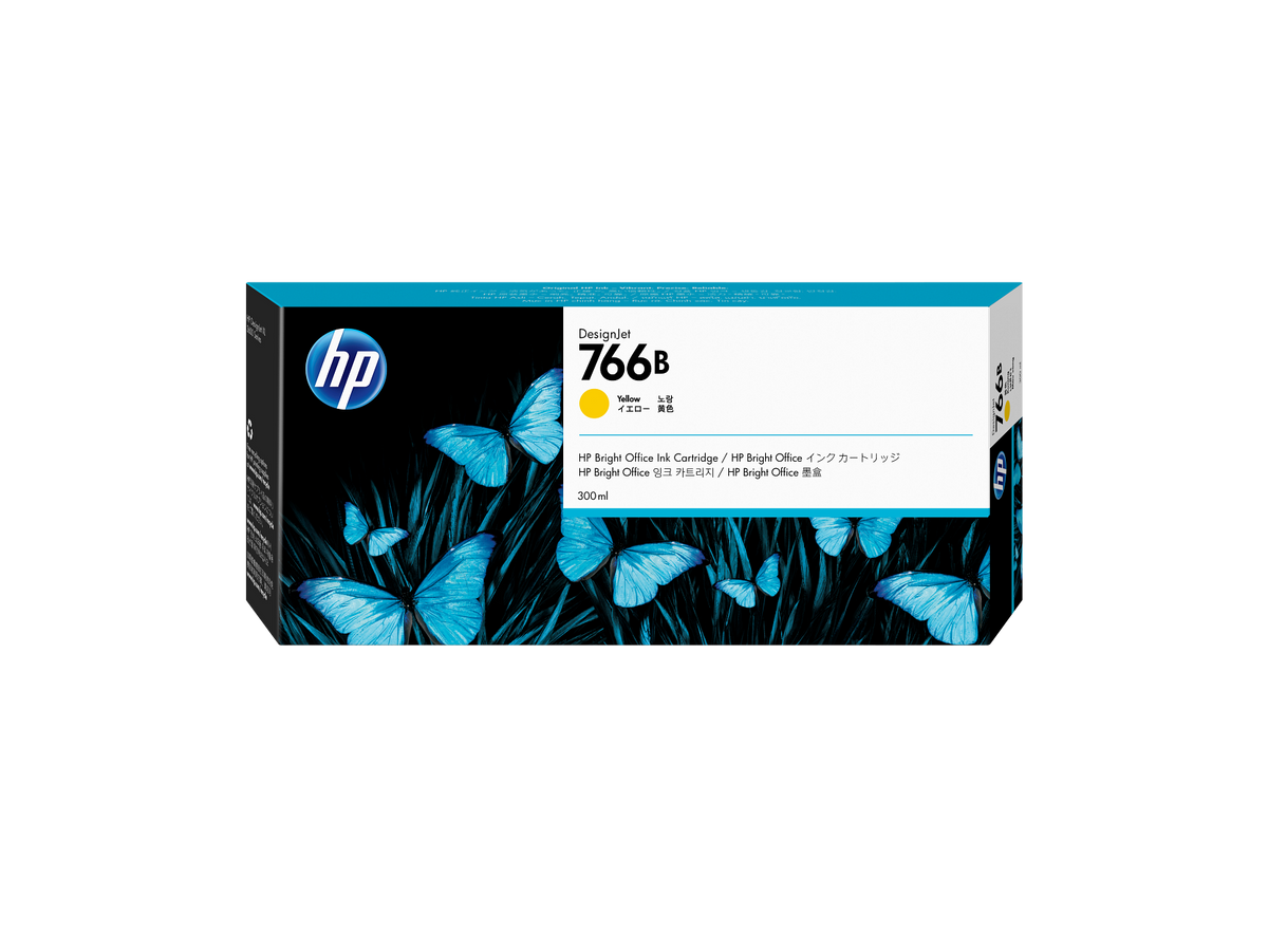 HP 766B 300-ml Yellow DesignJet Ink Cartridge