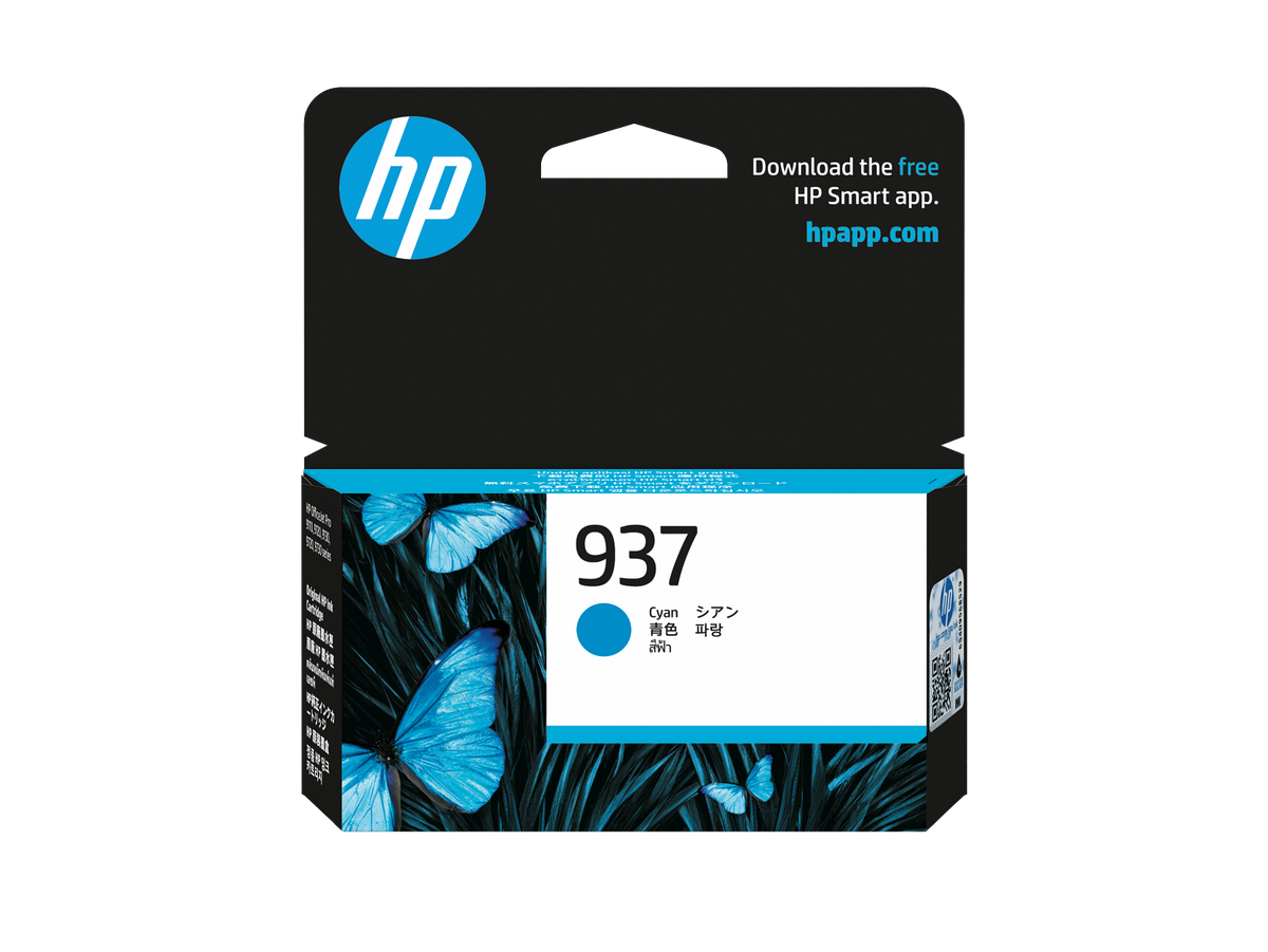 HP 937 Cyan Original Ink Cartridge 4S6W2NA  4S6W2-80001