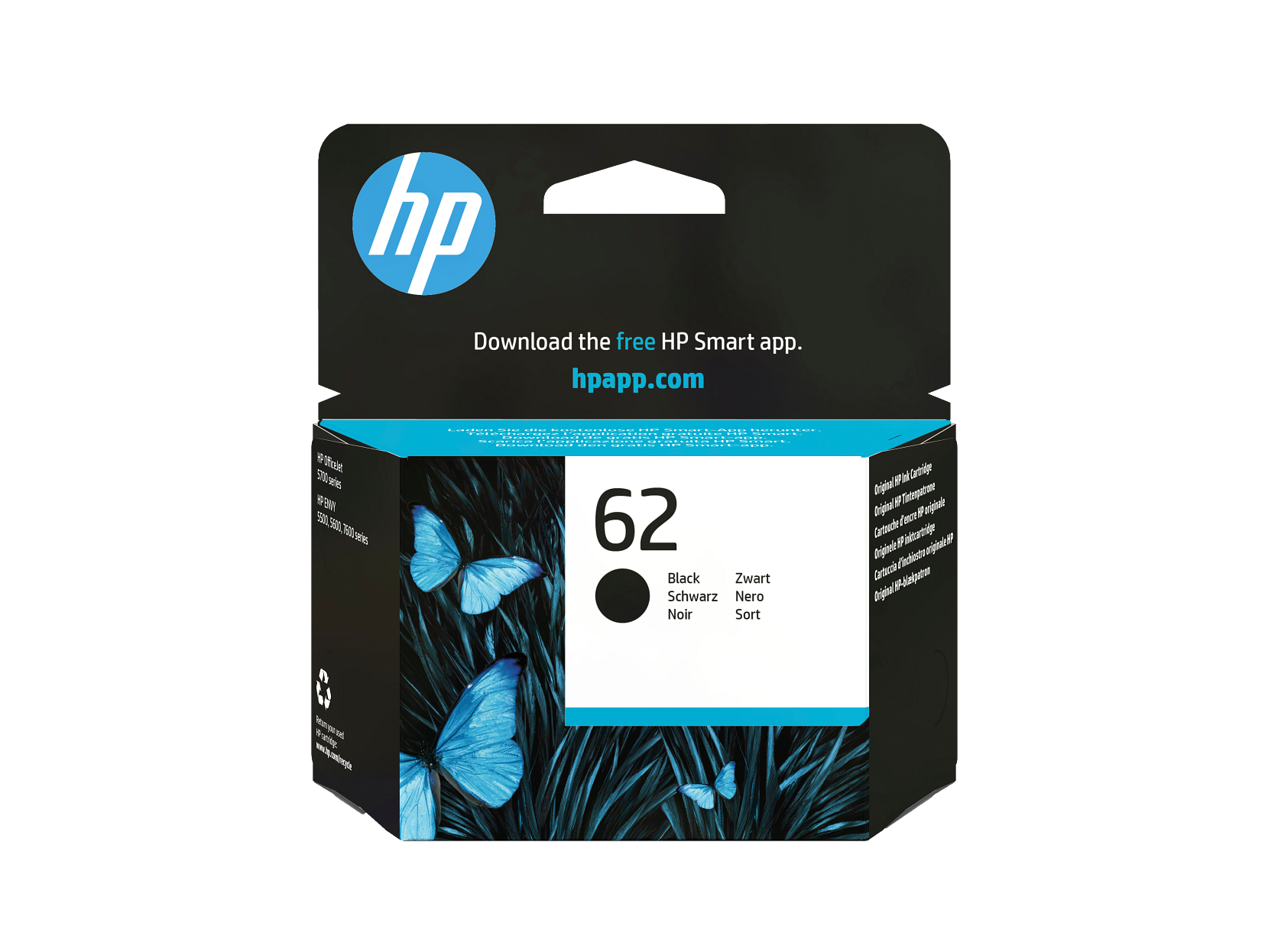 HP 62 Black Original Ink Cartridge, C2P04-80052,C2P04AE