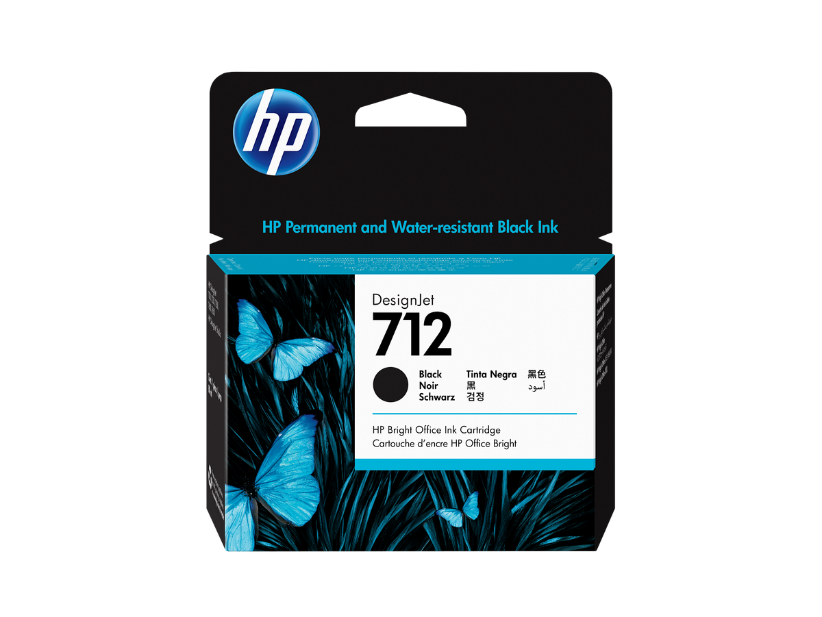 HP 712 80ml Black DesignJet Ink Cartridge WW