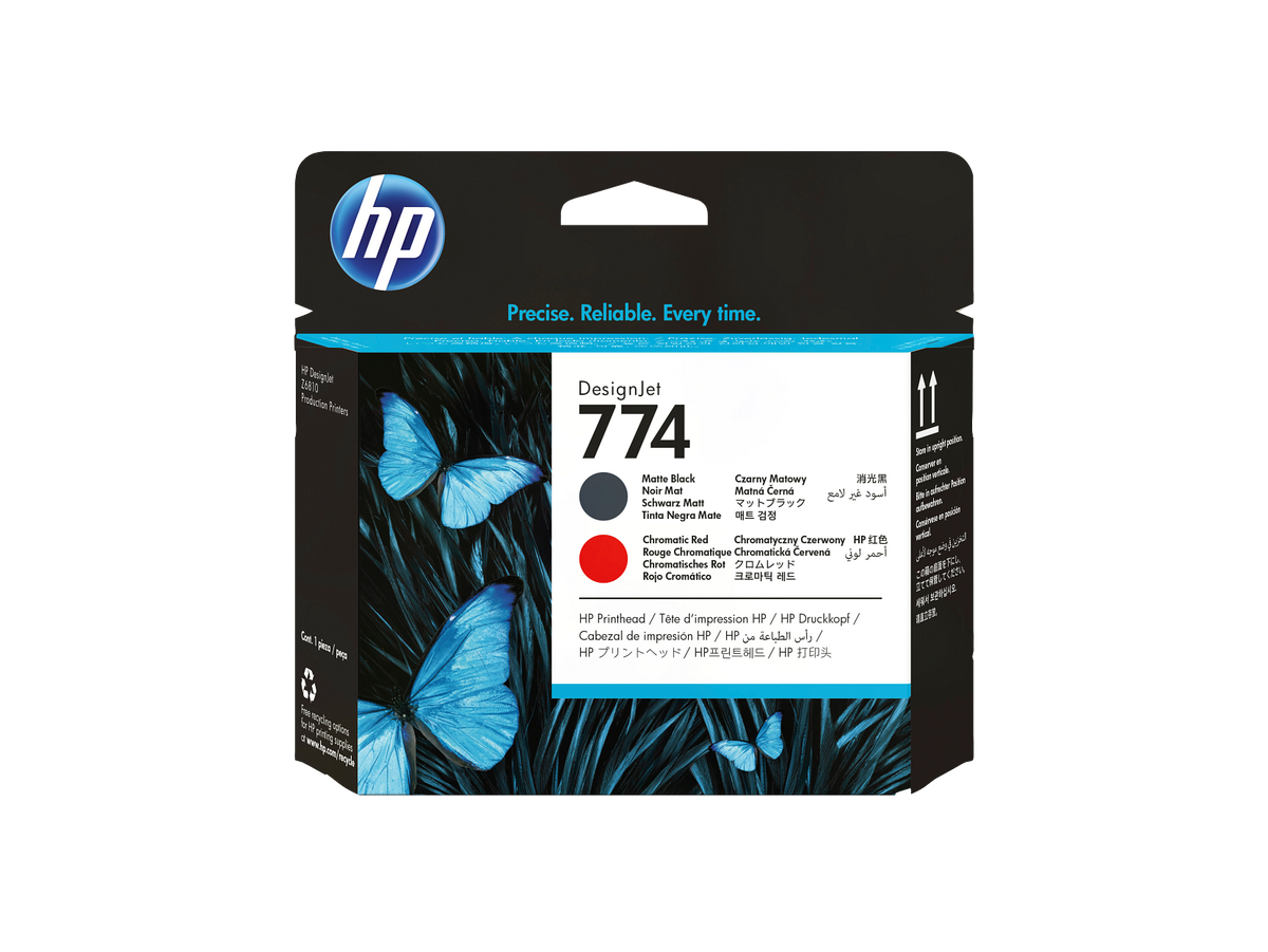HP 774 WW Matte Black-Chromatic Red DesignJet Printhead