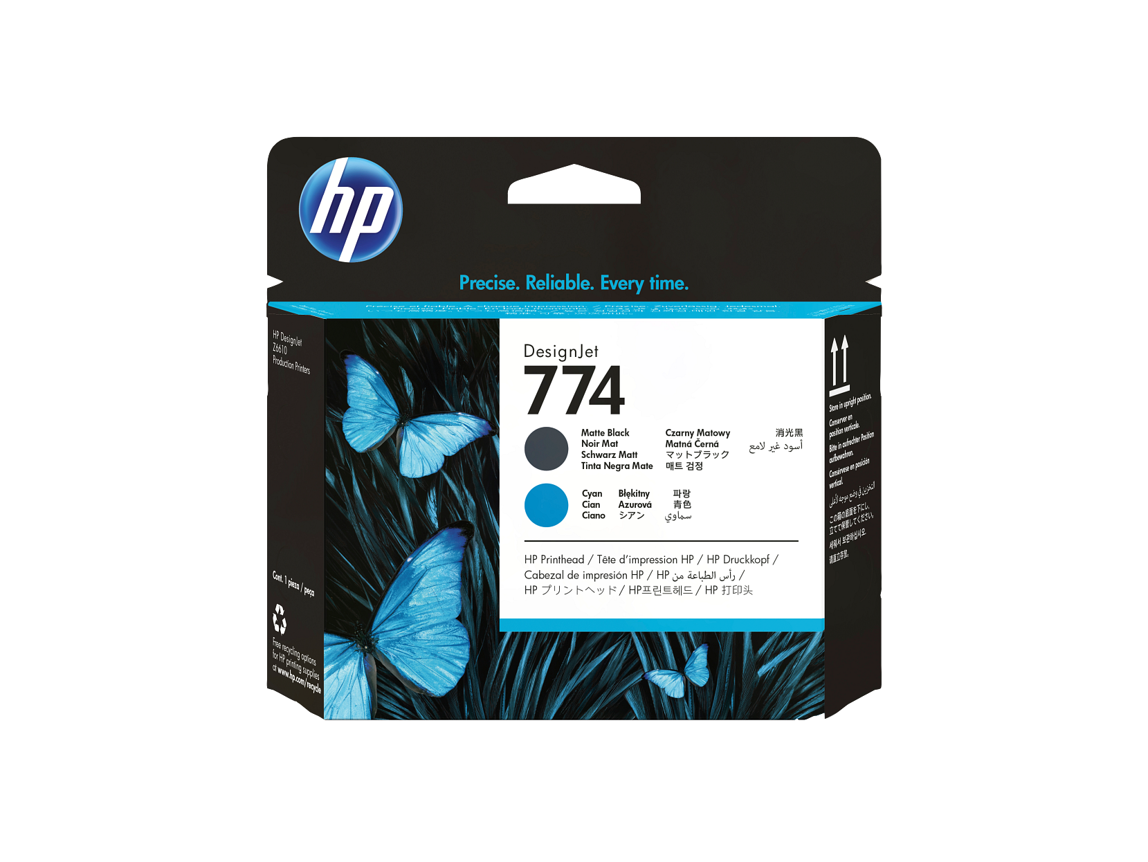 HP 774 WW Matte Black-Cyan DesignJet Printhead