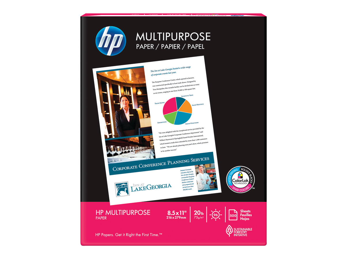 HP Multipurpose Paper, 8.5""x11"" 500 sheet ream front view