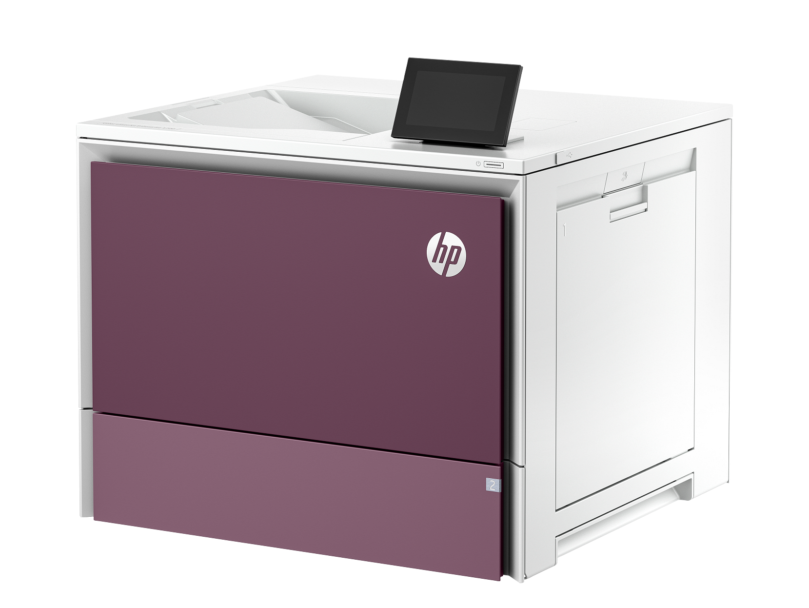 HP Color LaserJet Enterprise 5700dn Transactional AuroraPurple Catalog WhiteBG FrontLeft