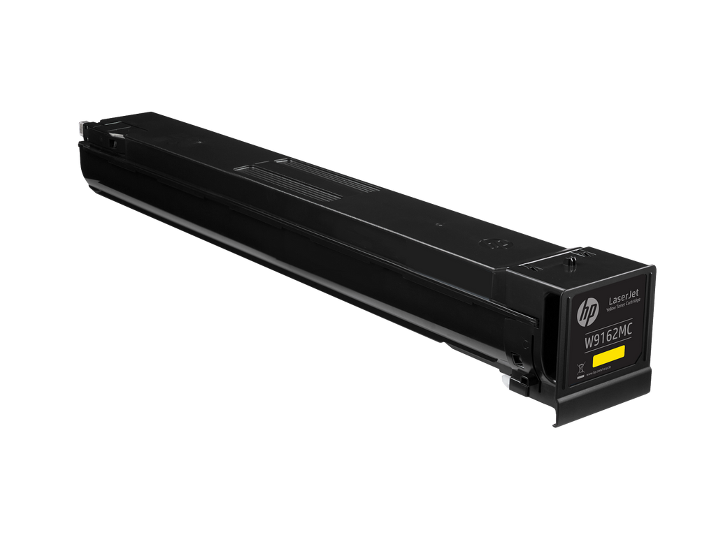 HP LaserJet Yellow Managed Toner Cartridge Laser Etched W9162MC LEFT WHITEBG