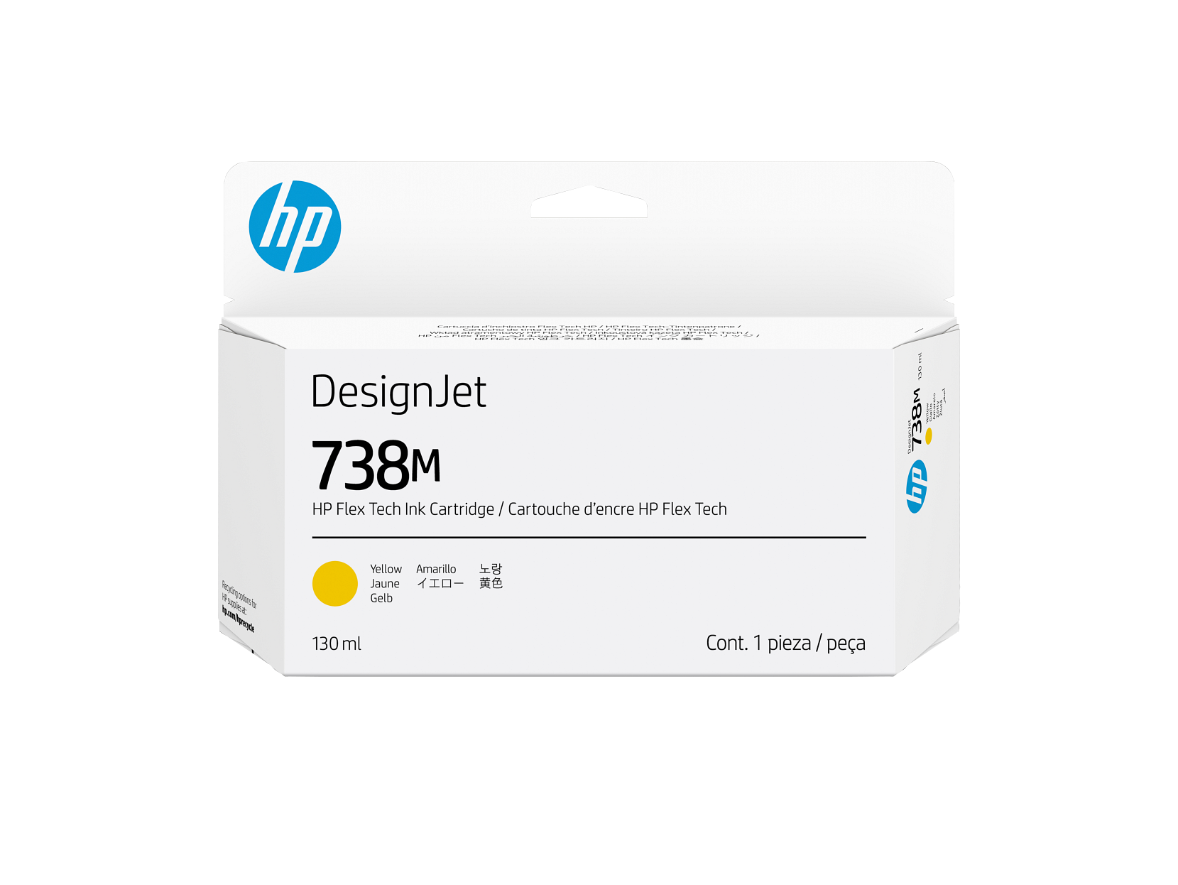 HP 738M 130-ml Yellow DesignJet Ink Cartridge A24VPA WW