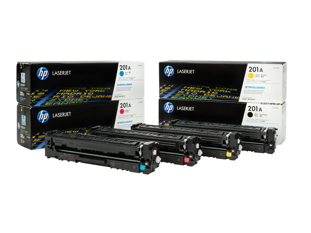 HP Color 200 series toner cartridges packaging photo - APJ